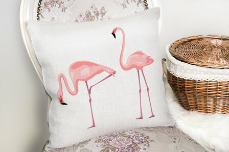 Woonkamer decoratieve sierkussen flamingo pink Kussens woonkamer - Binnen of Buiten decoratie sierkussens - Aan beide zijdig bedrukt - 45x45cm